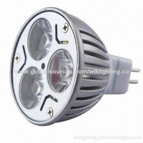 3W LED Spotlight, GU10, E27, MR16, CE and RoHS Certified, Die-cast